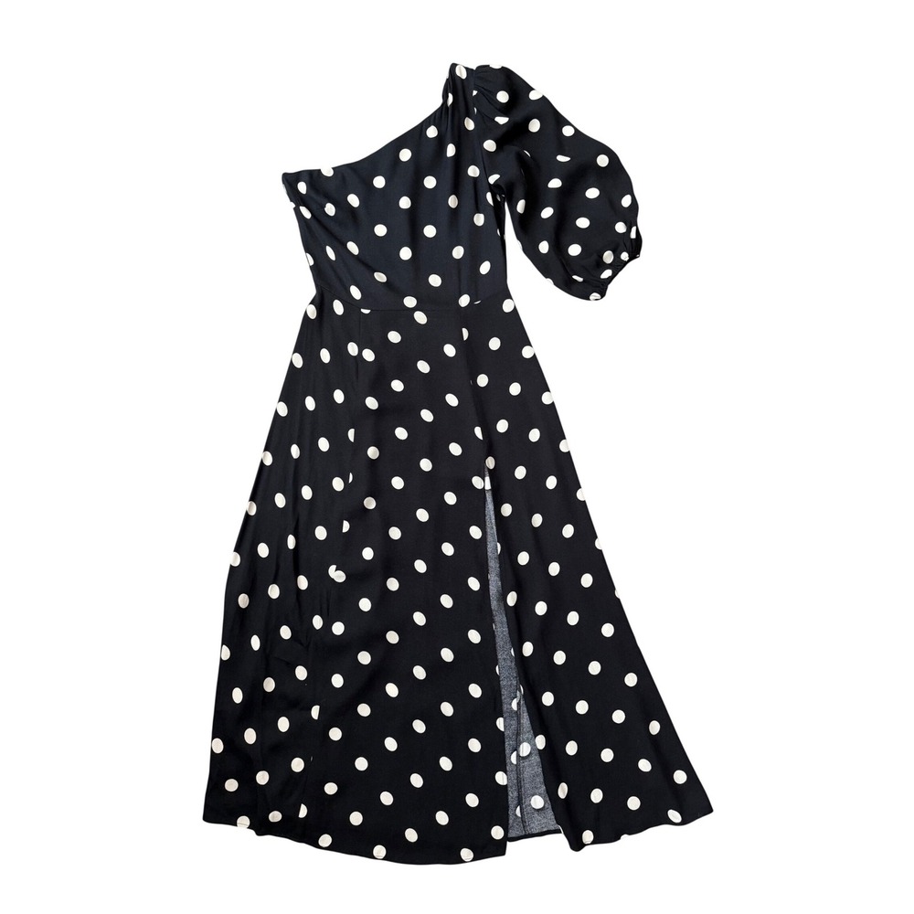 Reformation Lawrence Dress Polka Dot One Shoulder Midi M - Picture 8 of 10